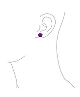 Bling Jewelry Set of 3 Delicate Floral Blooming 3D carved Pink Purple White Rose Flower Stud Earrings Mother Silver Plated