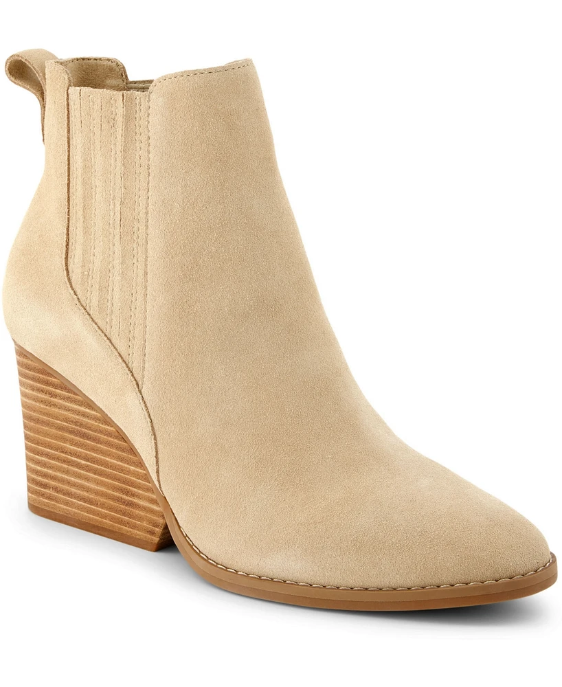Toms Women's Noa Suede Pull On Wedge Bootie