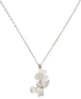 Kate Spade New York Silver-Tone Mixed Stone Flower Pendant Necklace, 16" + 3" extender