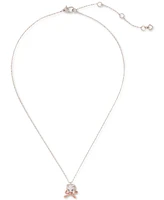 Kate Spade New York Two-Tone Pave & Stone Pawlina Mini Pendant Necklace, 16" + 3" extender