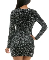 B Darlin Juniors' Sequin Square-Neck Bodycon Dress