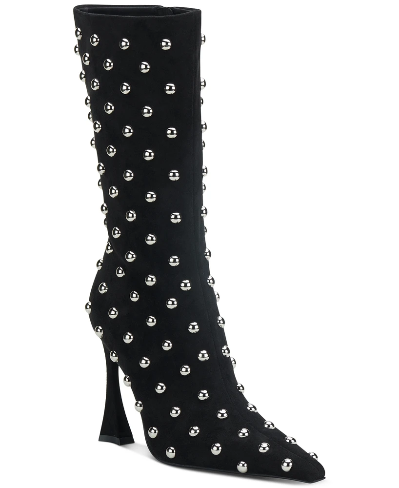 Jeffrey Campbell Fancy-u Mid-Shaft Studded Dress Booties