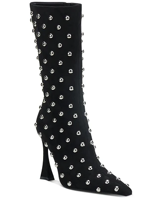 Jeffrey Campbell Fancy-u Mid-Shaft Studded Dress Booties