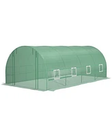 Streamdale Furniture 19' Walk-In Tunnel Greenhouse with Mesh and Zipper Door