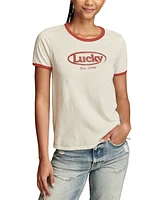 Lucky Brand Women's Y2K Logo Ringer T-Shirt