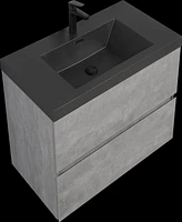 Streamdale Furniture 36" Wall-Mounted Bathroom Vanity with Quartz Basin and Soft Close Drawers