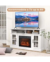 58'' Fireplace Tv Stands Media Consoles with 1400W Electric