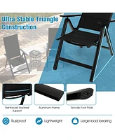 Sugift Outdoor Dining Chair with Soft Padded Seat and 7-Position Adjustable Backrest