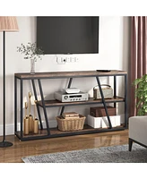 Tribesigns Console Table, Industrial Sofa Table with Shelves, 3-Tier Entryway Table with Storage for Entryway, Living Room, Hallway, 59.1" L x 11.8" W