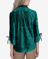 Alfred Dunner Petite Emerald Isle Crushed Velvet Shirt