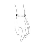 Bling Jewelry Black Silicone Wristband Identification Id Bracelet Stainless Steel Watch Buckle Clasp
