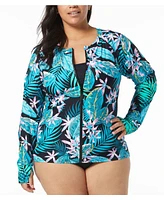 Beach House Sport Plus Ava Zip Front Rash Guard