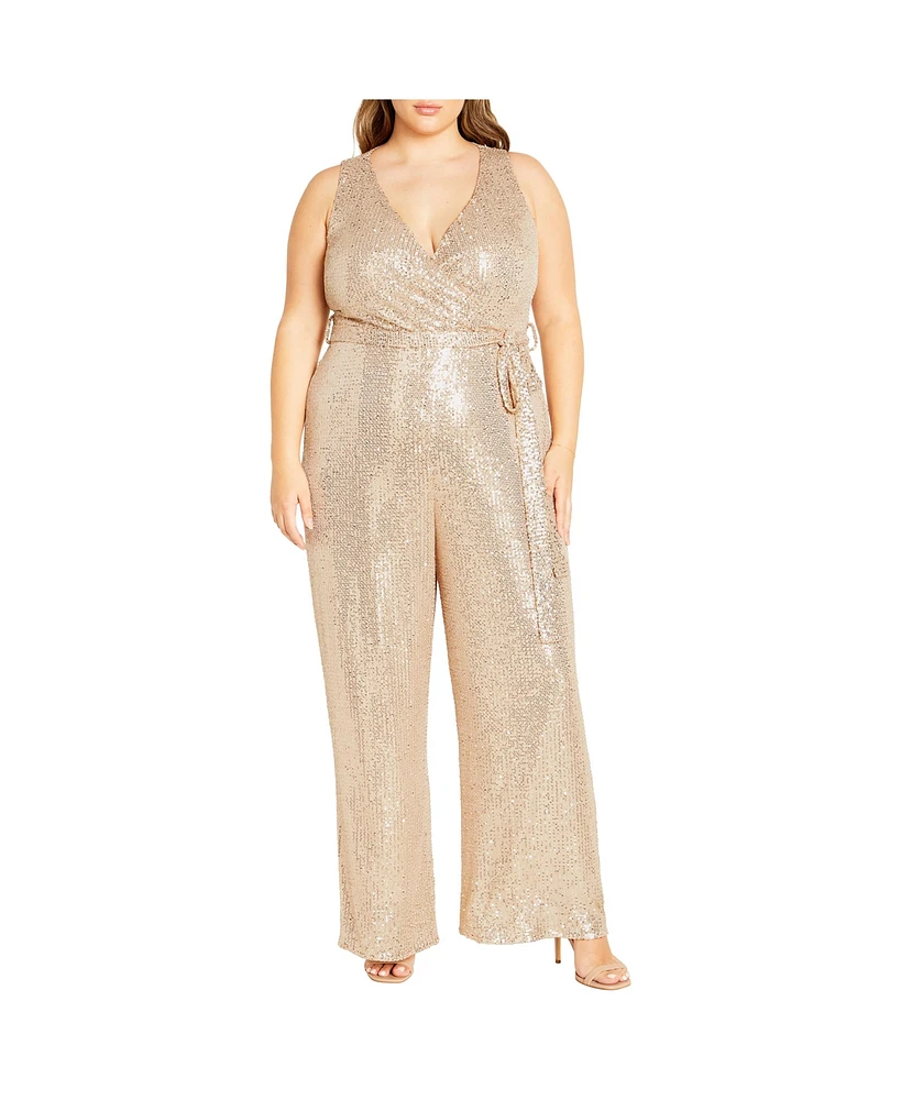 City Chic Women's Dazzling Wide leg Jumpsuit