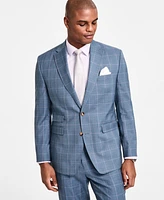 Tayion Collection Men's Classic Fit Plaid Suit Jacket