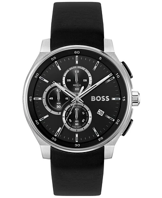 Hugo Boss Men's Peak 2.0 Quartz Chrono Leather Watch 45mm