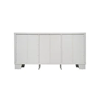 Merrick Lane Samson Three-Drawer Engineered Wood Buffet Sideboard Cabinet With Three Tempered Glass Doors For Dining Room/Kitchen