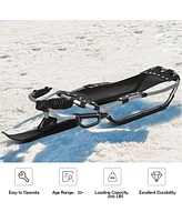 Skonyon Snow Racer Sled with Textured Grip Handles and Mesh Seat