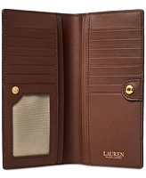 Lauren Ralph Lauren Print Crosshatch Leather Slim Wallet