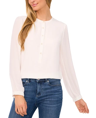 CeCe Women's Faux-Pearl-Button Blouse