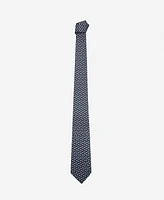 Mango Men's Dog Print Mulberry Silk Tie