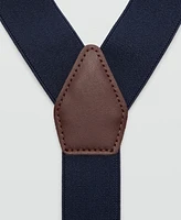 Mango Men's Leather Details Adjustable Elastic Straps