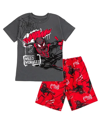 Marvel Toddler Boys Spider-Man T-Shirt and French Terry Shorts Outfit Set to (12 Months - 18-20)