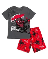 Marvel Toddler Boys Spider-Man T-Shirt and French Terry Shorts Outfit Set to (12 Months - 18-20)