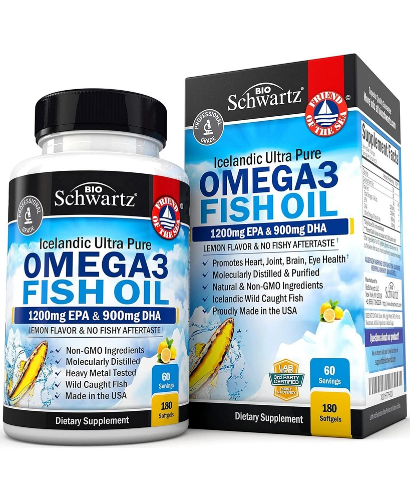 BioSchwartz Triple Strength Omega 3 Fish Oil Supplement