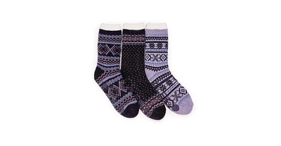 Muk Luks Women's 3 Pk. Tall Cozy Lined Lounge Socks