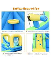 Costway Inflatable Water Slide Kids Bounce House Castle Splash Pool Without Blower