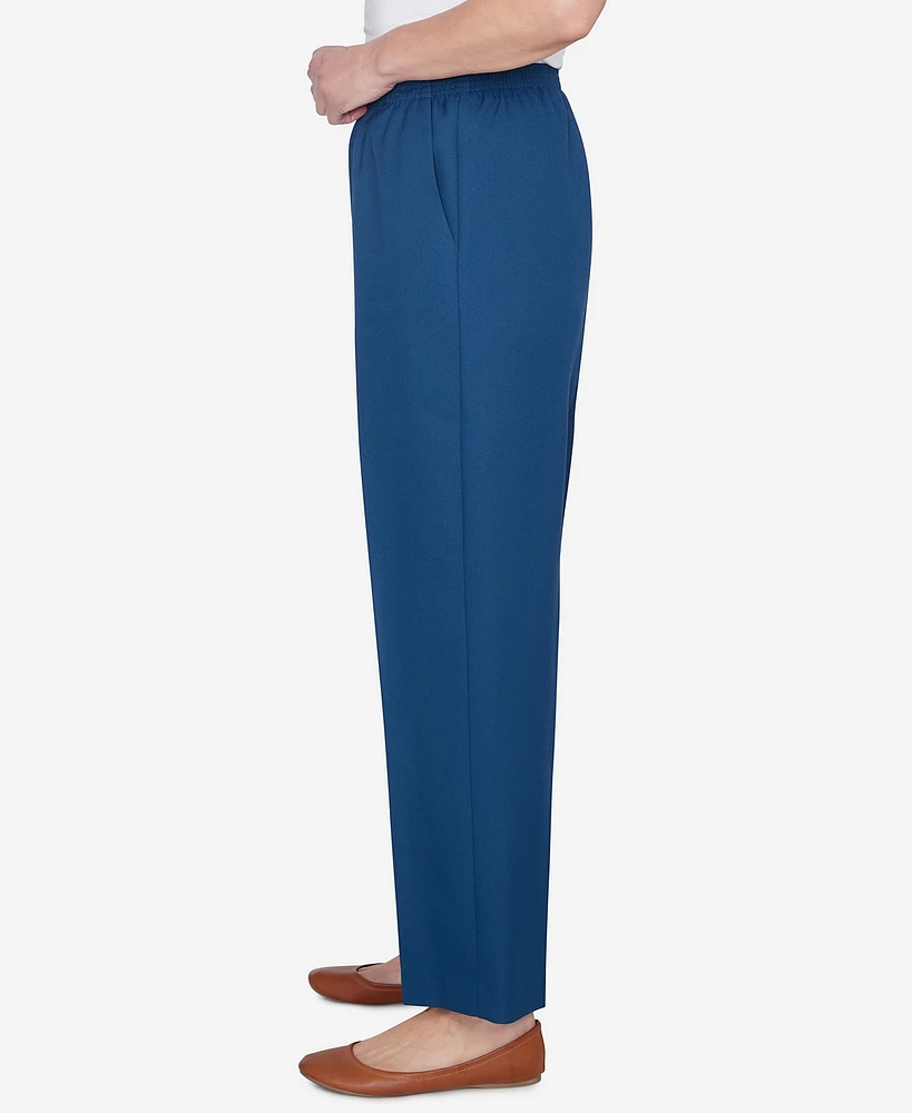 Alfred Dunner Petite Classic Full Elastic Short Mid Rise Pant