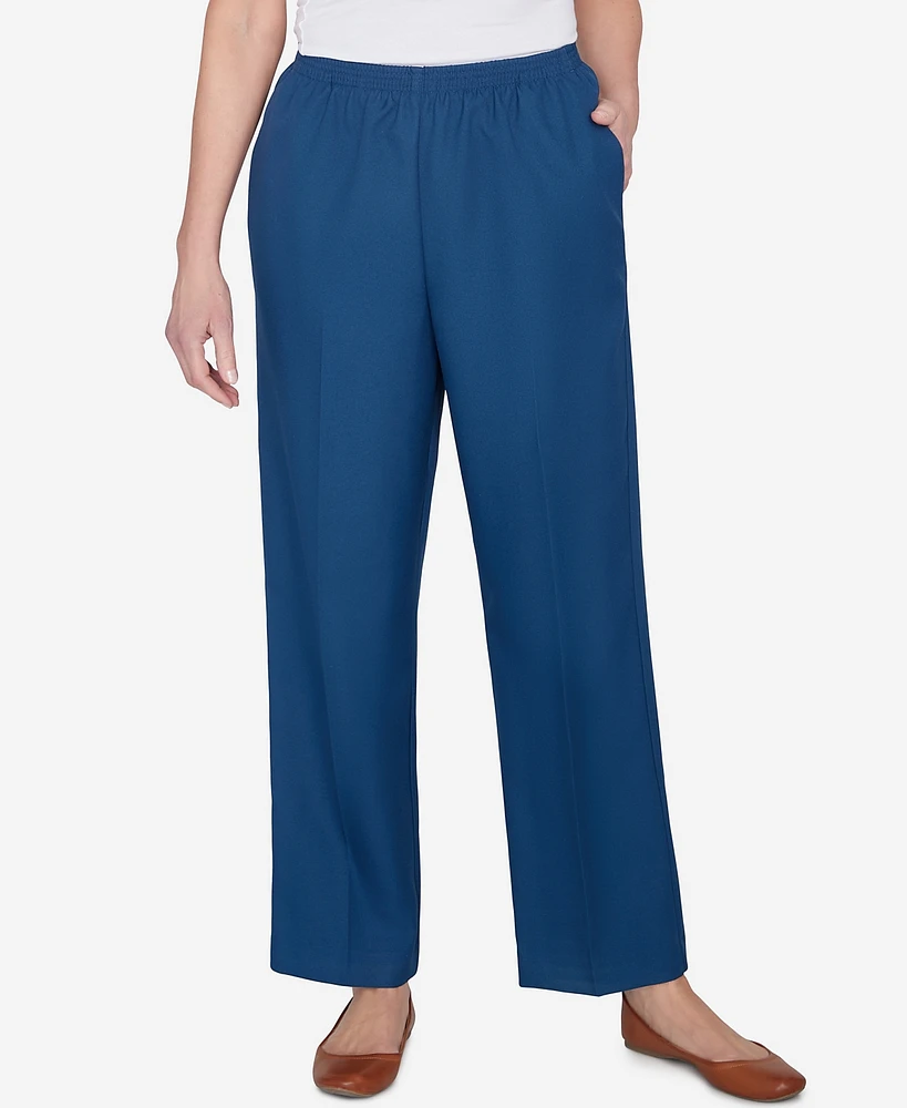 Alfred Dunner Petite Classic Full Elastic Medium Mid Rise Pant