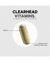 Codeage Clearhead Echinacea Supplement + Schisandra, Feverfew, Coptis, American Ginseng, Vitamin C, Vitamin D, Zinc, Selenium, Probiotics, Astragalus