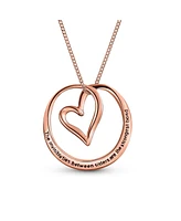 Bling Jewelry Inspirational Mantra Infinity Eternal Circle Bff Words Quote Saying Circle Heart Sister Bond Pendant Necklace for Women Rose Gold Plated