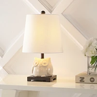 Jonathan Y Justina 16" Ceramic Mini Led Table Lamp, Antique White