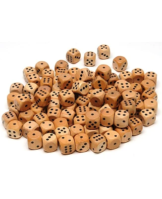 We Games Wooden Dice with Rounded Corners - 100 Bulk Pack