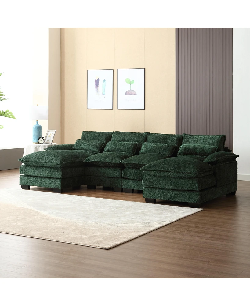 Simplie Fun Modern U-Shape Sectional Sofa with Strong Support