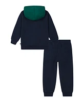 Nautica Little Boy Two-Tone Fleece Logo Hoodie Joggers Set