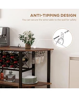 Industrial Wine Cabinet with Charger and Led Lights