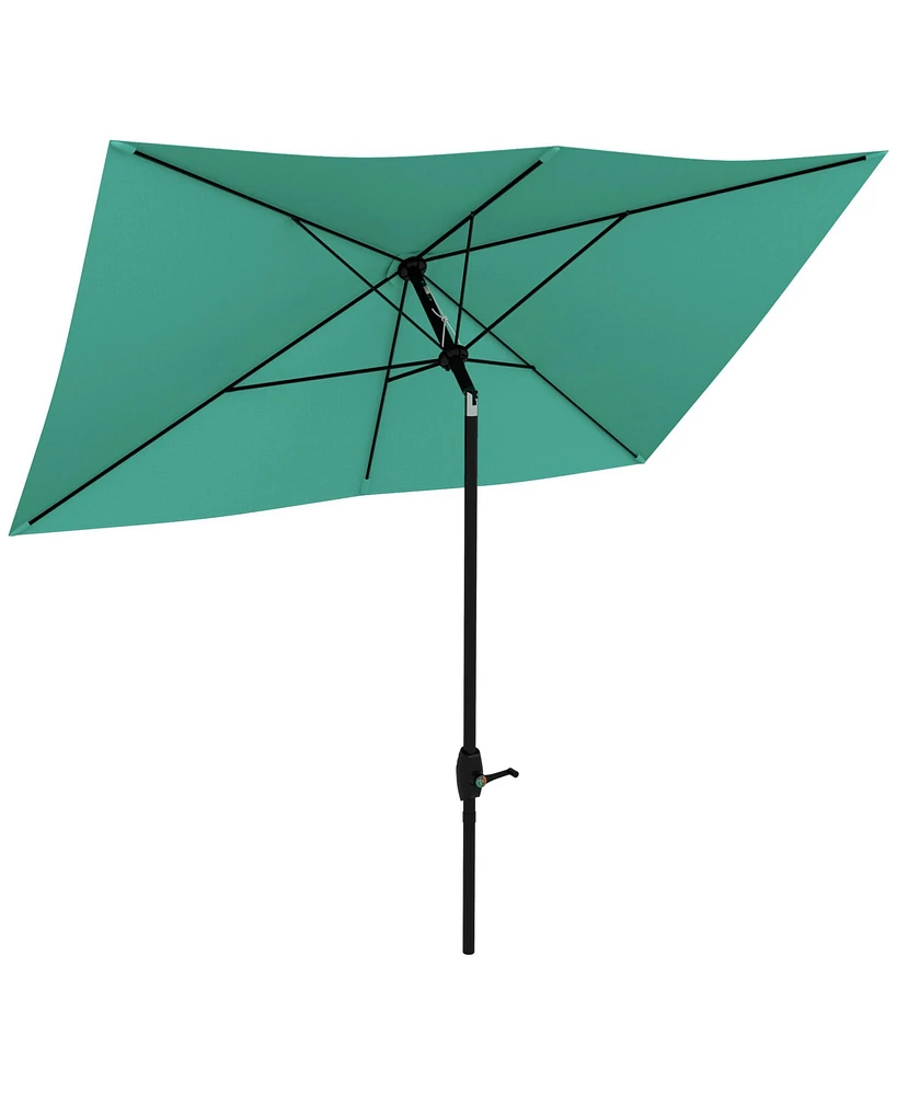 Simplie Fun 6.5' x 10' Market Umbrella, Teal