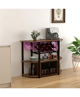 Industrial Wine Cabinet with Charger and Led Lights