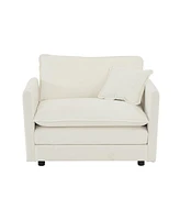 Streamdale Furniture 3-Piece Modern Sectional Sofa Set (White Chenille)