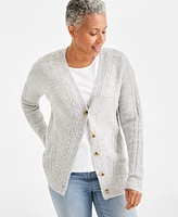 Style & Co Women's Cable-Knit Shine Cardigan Sweater, Created for Macy's