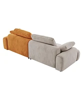 Streamdale Furniture 86" 2-Seat Modern Gray Suede Sofa with Extended Height