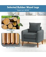 Sugift Fabric Upholstered Sofa Chair with Removable Back and Seat Cushions