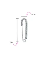 Bling Jewelry Fashion Large Statement Symbol Of Support Christmas Crystal Candy Cane Design Safety Pin Scarf Brooch Add Charms For Women Gold Plated 2