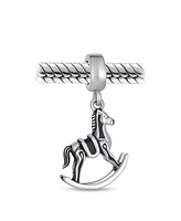 Bling Jewelry New Mother Toy Dangle Rocking Horse Charm Bead For Women Sterling Silver Fits European Bracelet