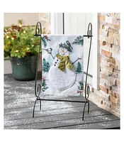 Evergreen Garden Flag Snowman Linen Double Sided Indoor Outdoor Decor 18" x 12.5"