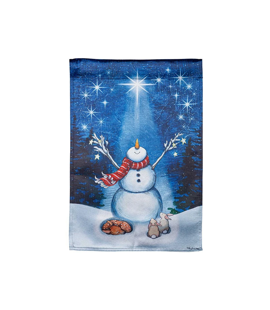 Evergreen Garden Flag Star Heart Snowman Lustre Double Sided Indoor Outdoor Decor 18" x 12.5"