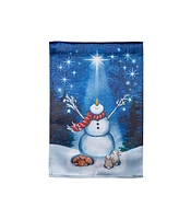 Evergreen Garden Flag Star Heart Snowman Lustre Double Sided Indoor Outdoor Decor 18" x 12.5"